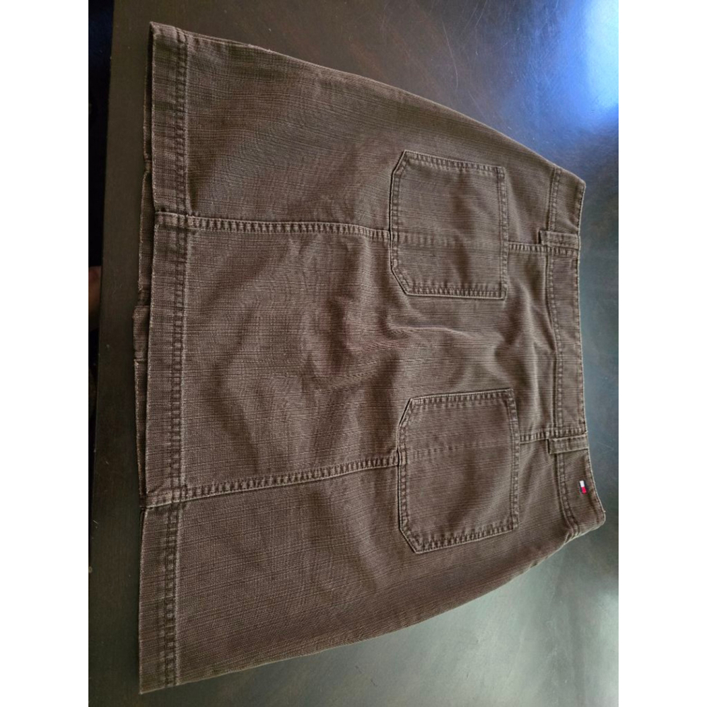Vintage Y2K Preppy Tommy Hilfiger Brown Corduroy Button-Front Mini Skirt Size 8 - Picture 7 of 8